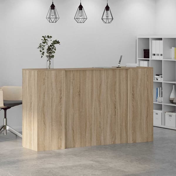 vidaXL Receptionsdisk sonoma-ek 180x50x103,5 cm konstruerat trä