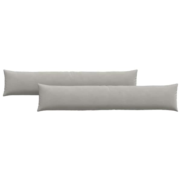 vidaXL Soffkuddar 2 st Ljusgrå 200 x 40 cm tyg