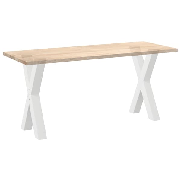 vidaXL Matbordsben X-formad 2 st vit 60x(72-73) cm stål