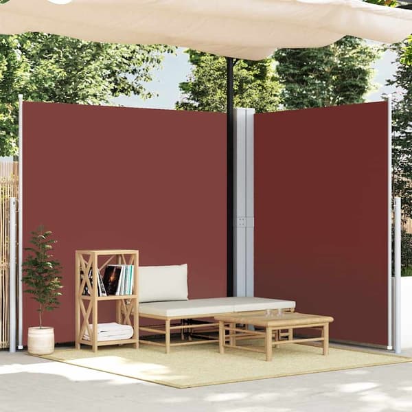 vidaXL Infällbar sidomarkis 200x600 cm brun