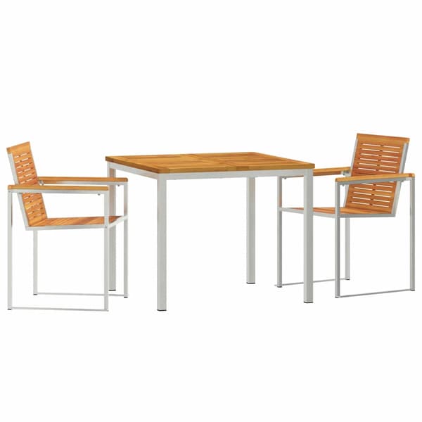 vidaXL Hage Spisegruppe 3 pcs Brun Solid akasietre