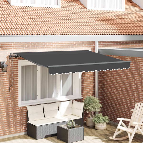 vidaXL Utfällbar markis Antracit 250 x 200 cm tyg