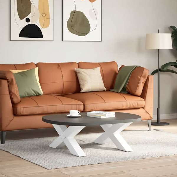 vidaXL Soffbordsben X-formade 2 st vit 70x(30-31) cm stål