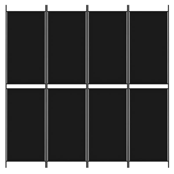 vidaXL Romdeler 4 paneler svart 200x200 cm stoff