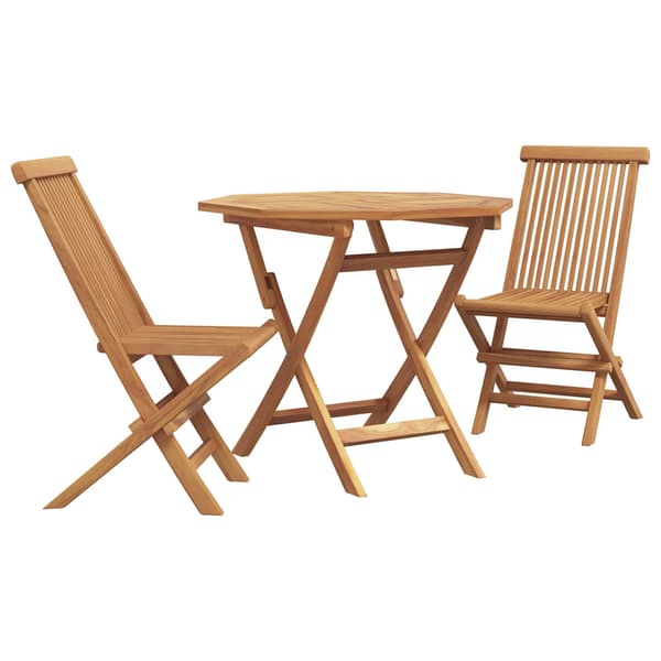 vidaXL Hage Spisegruppe 3 pcs Brun Solid akasietre