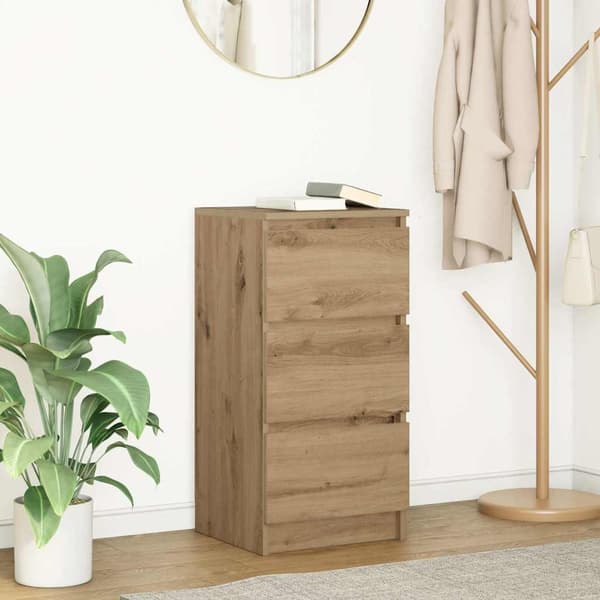 vidaXL Skjenk artisan eik 37,5x35x76 cm konstruert tre