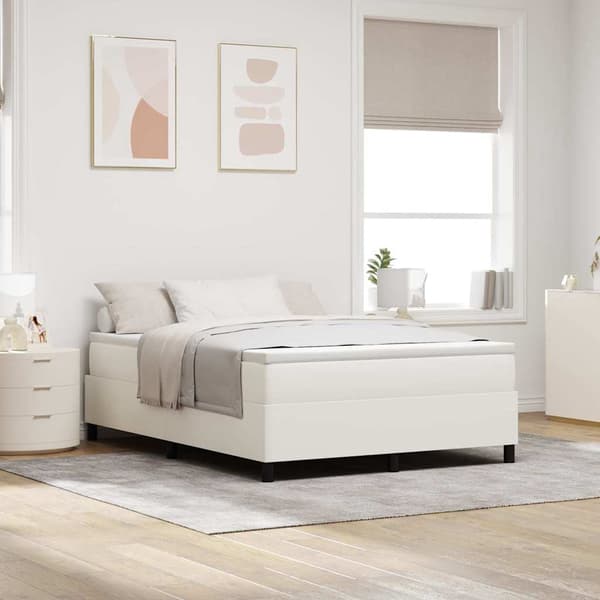 vidaXL Bäddfjäder Grädde och vit 160 x 200 cm Kordread tyg