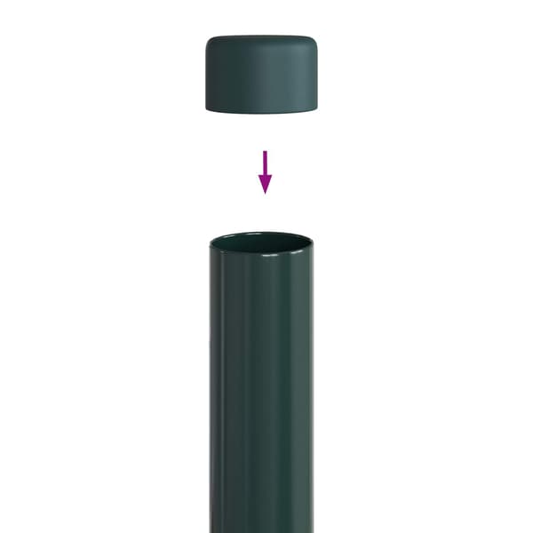 vidaXL Stängselstolpe 12 pcs Grön 80 cm Pulverlackerad stål