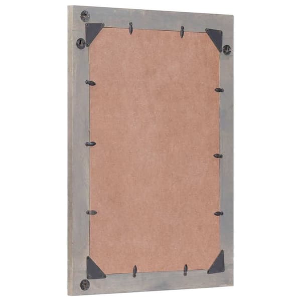 vidaXL Baderomsspeil Grå 70 x 50 x 2,5 cm Glass og solid mango tre
