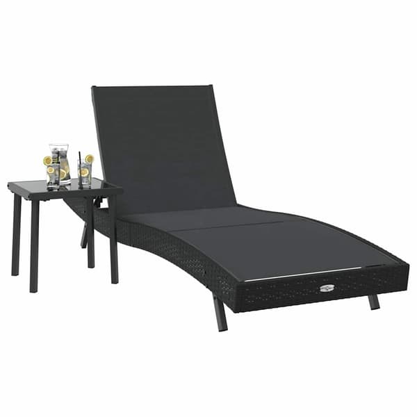 vidaXL Solstol 2 pcs Svart konstrotting