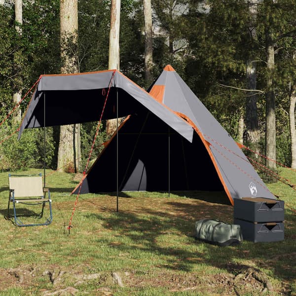vidaXL Tipi-tält 5 personer grå vattentätt