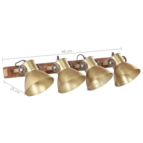 vidaXL Industriell vegglampe messing 90x25 cm E27