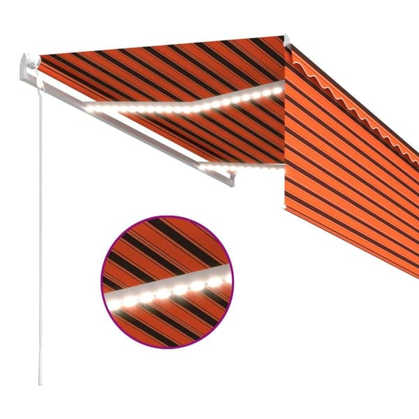 vidaXL Automatisk markis vindsensor rullgardin LED 3,5x2,5m