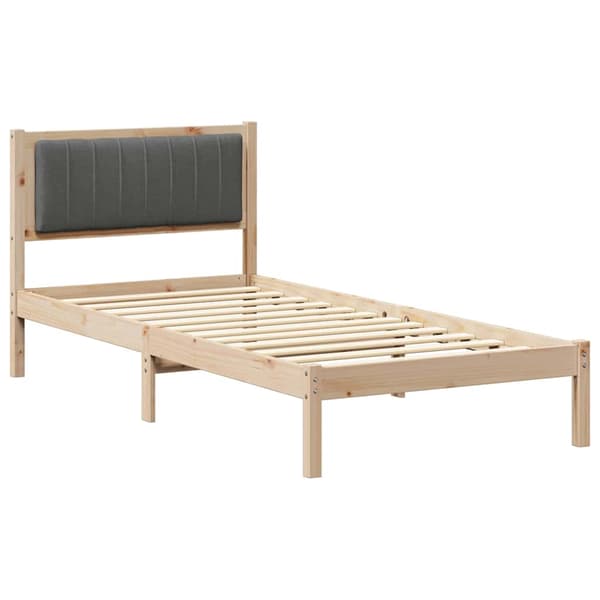 vidaXL Sängram med Vadderad Sänggavel Mörkgrå 90 x 190 cm