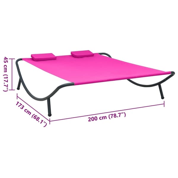 vidaXL Solsäng tyg rosa