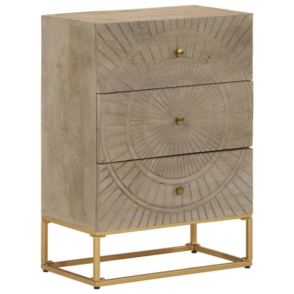vidaXL Kommode 55x30x76 cm heltre mango og jern