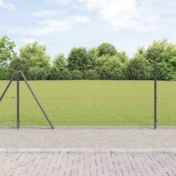 vidaXL Gjerde med innlegg. Grå 0.8 x 10 m Stål