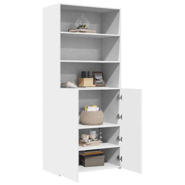 vidaXL Highboard hvit 80x42,5x185 cm konstruert tre
