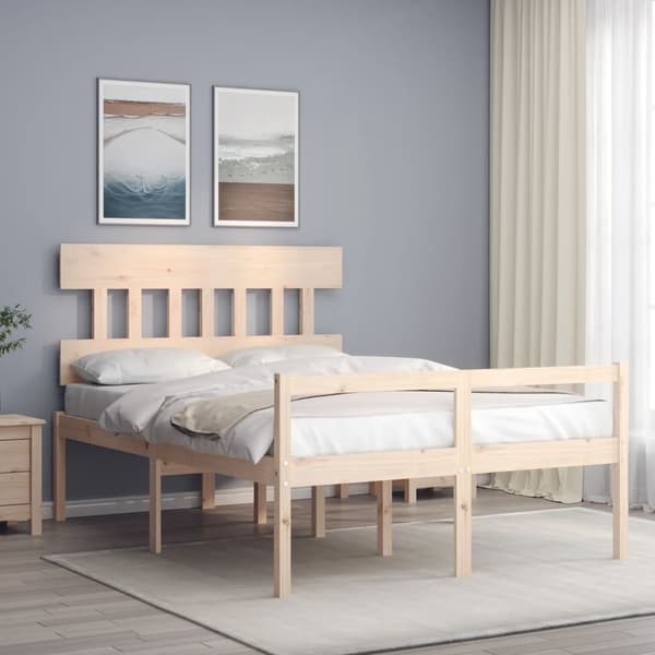 vidaXL Sengeramme med hodegavl 4FT small double heltre