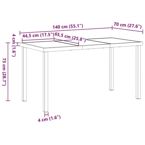 vidaXL Trädgårdsmöbelset 5 pcs Grå Pulverlackerat stål