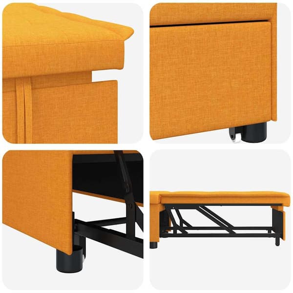 vidaXL Pull Out Sofa Bed Mörkgul 194 x 50 x 82 cm tyg