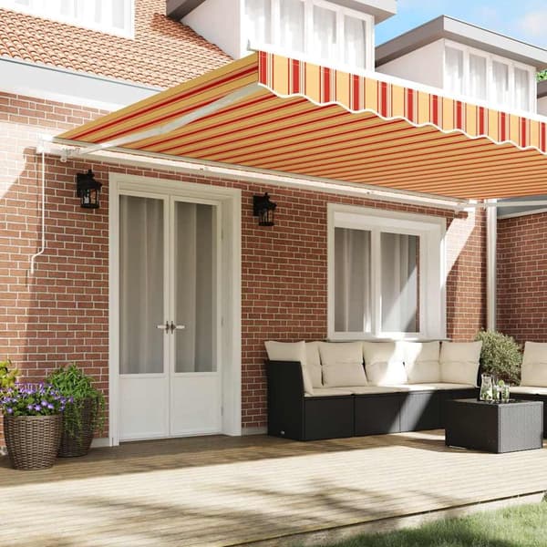 vidaXL Utfällbar markis Gul och Orange 500 × 350 cm