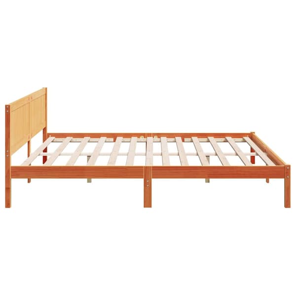 vidaXL Sängram Brun 200 x 200 cm Massivt tallträ