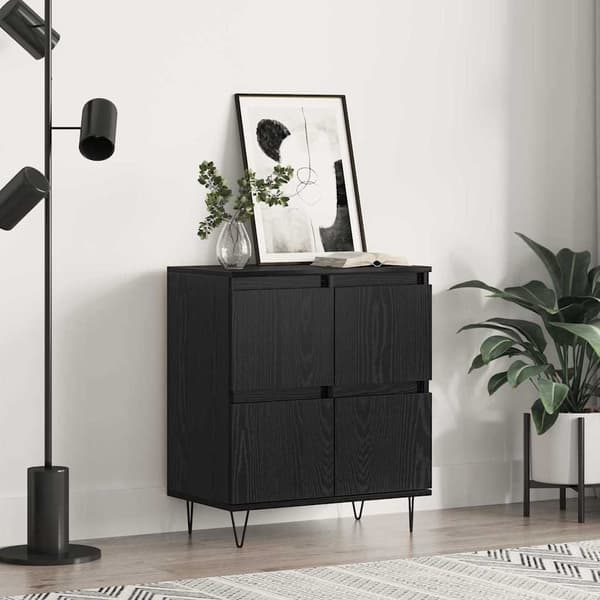 vidaXL Serviesskap Svart Eik 60 x 35 x 70 cm