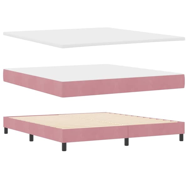vidaXL Bäddfjäder med madrass Rosa 200 x 180 cm Polyester