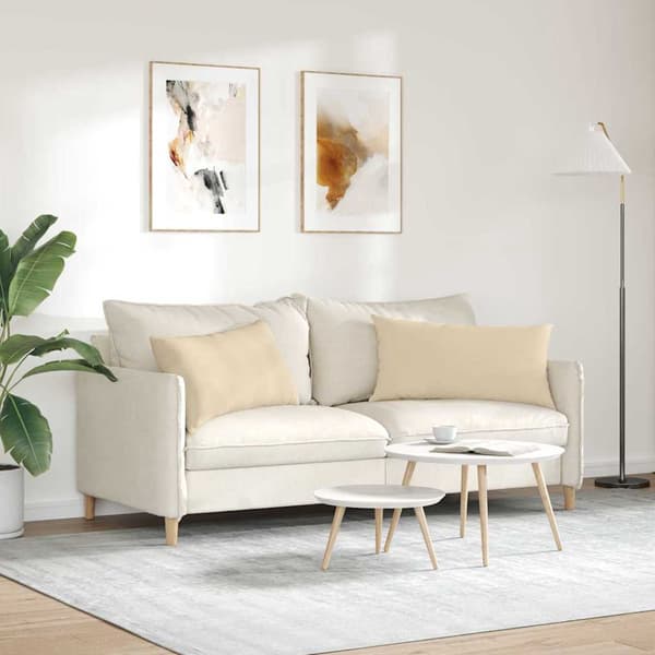 vidaXL Soffkuddar 2 st Kräm 80 x 40 cm tyg
