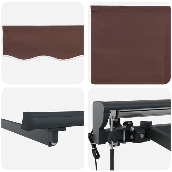 vidaXL Markiseramme Brun 500 × 300 cm Polyester med PU-belegg