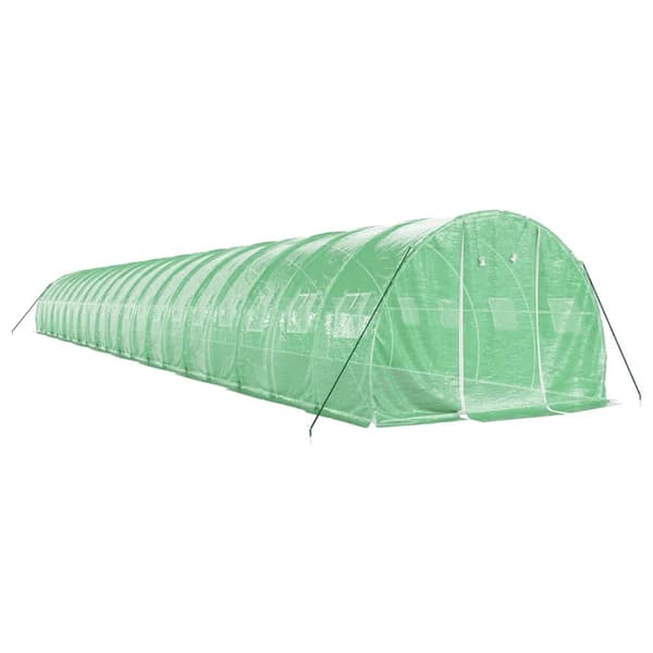 vidaXL Växthus med stålram grön 60 m² 20x3x2 m