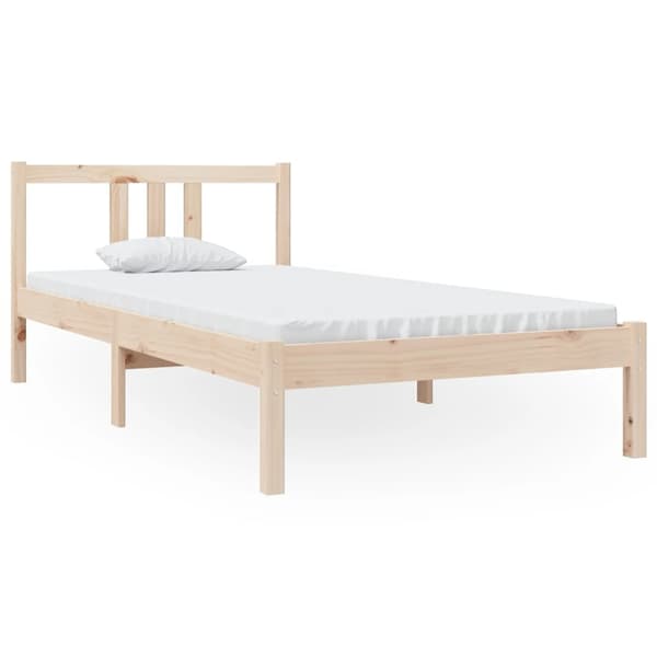 vidaXL Sängram massivt trä 90x190 cm