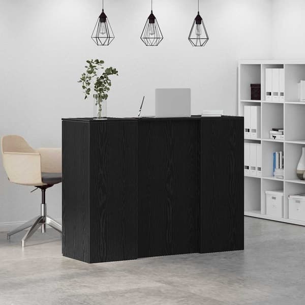 vidaXL Receptionsdisk svart ek 135x50x103,5 cm konstruerat trä