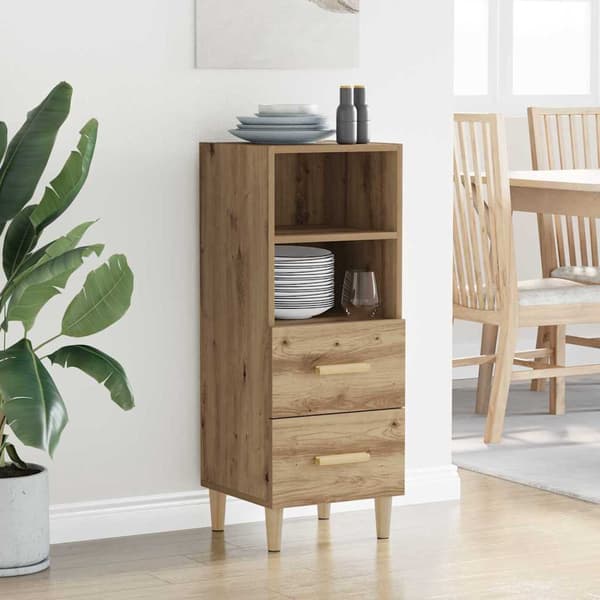 vidaXL Serviesskap artisan eik 34 x 34,5 x 90 cm Konstruert tre