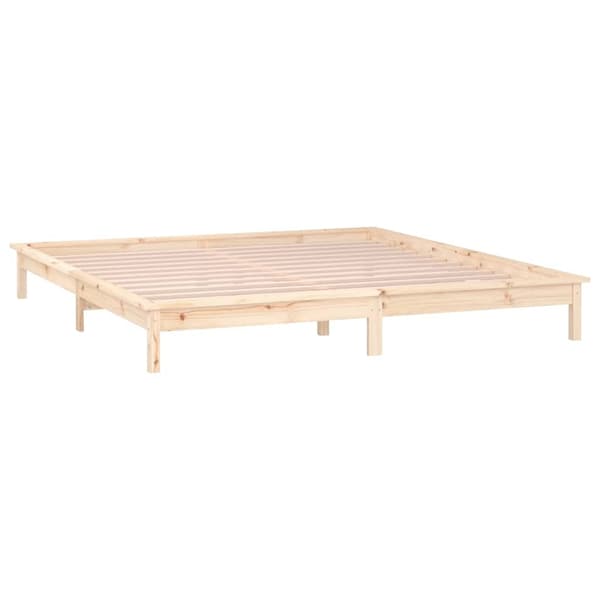 vidaXL Sengeramme med LED 140x200 cm heltre