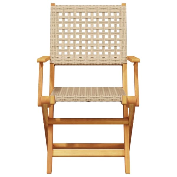 vidaXL Bistrosett 3 deler beige polyrotting og heltre