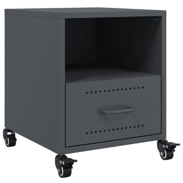 vidaXL Sängbord 2 st antracit 36x39x43,5 cm stål
