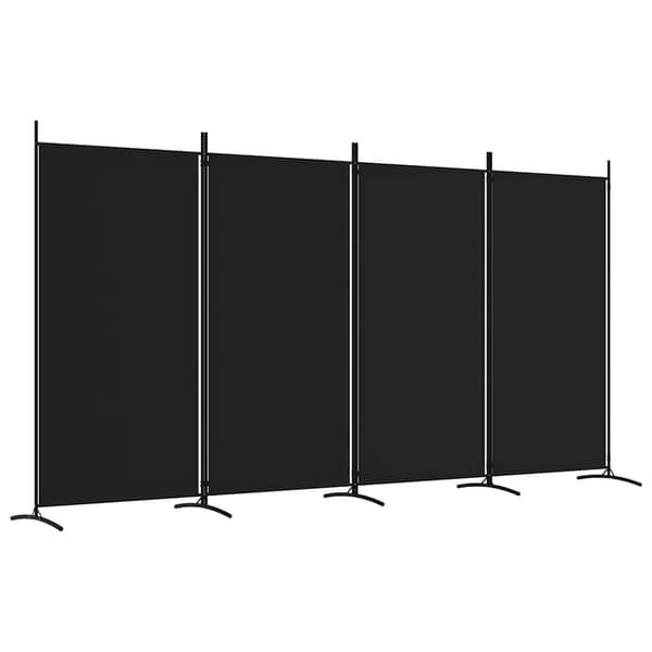 vidaXL Romdeler 4 paneler svart 346x180 cm stoff