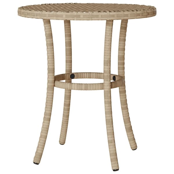 vidaXL Bistrogrupp med dynor 3 delar beige konstrotting