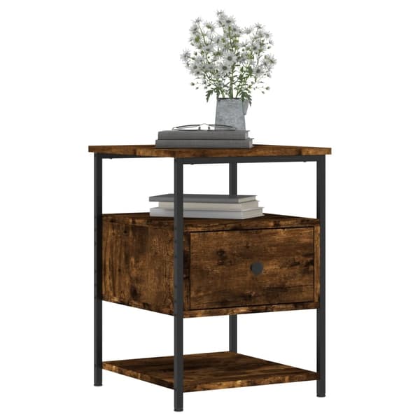 vidaXL Nattbord 2 stk røkt eik 40x42x56 cm konstruert tre