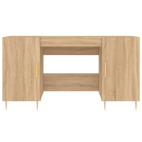 vidaXL Skrivebord sonoma eik 140x50x75 cm konstruert tre