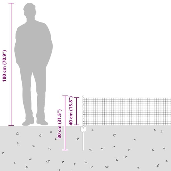 vidaXL Gjerde med innlegg. Grå 0.4 x 10 m Stål