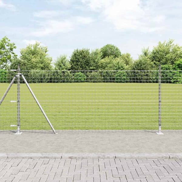 vidaXL Gjerdepåle 13 pcs sølv Stål