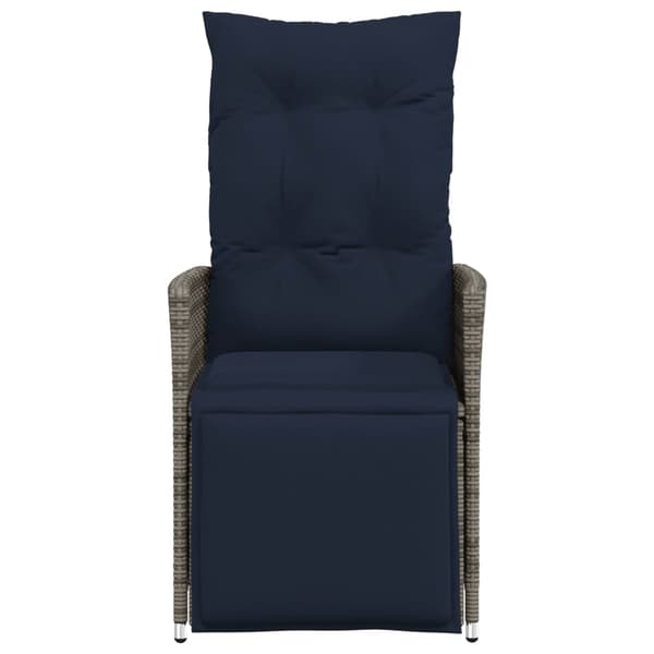 vidaXL Trädgårdsstol med dynor grå polyrotting