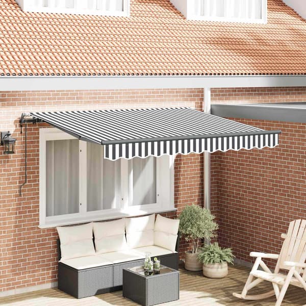 vidaXL Utfällbar markis Antracit 350 x 200 cm tyg
