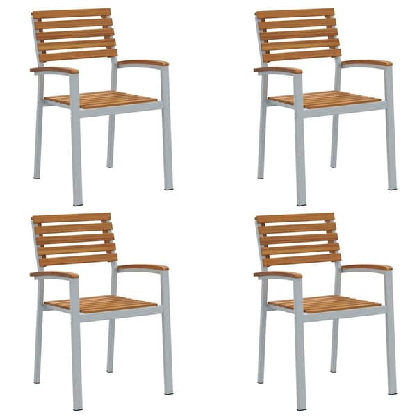 vidaXL Hage Stol 4 pcs Brun 56 x 57 x 87 cm Solid akasietre