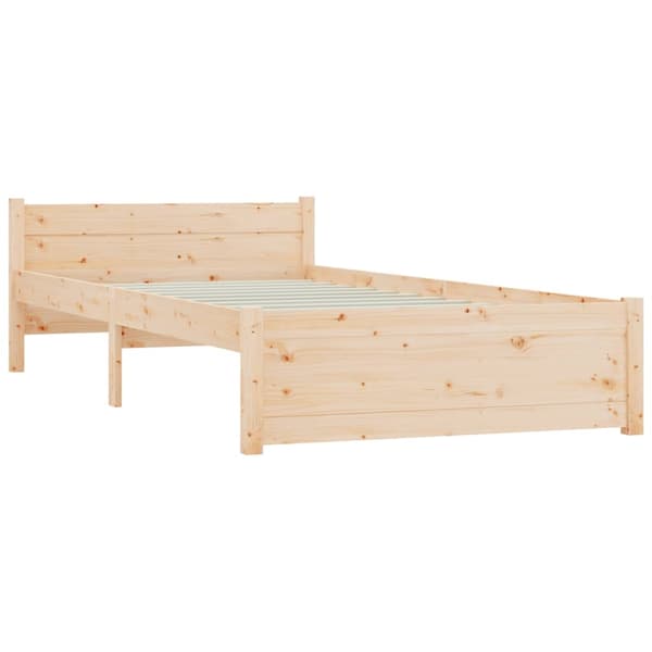 vidaXL Sängram massivt trä 75x190 cm