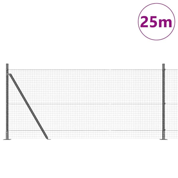 vidaXL Gjerde med innlegg. Grå 1 x 25 m Stål