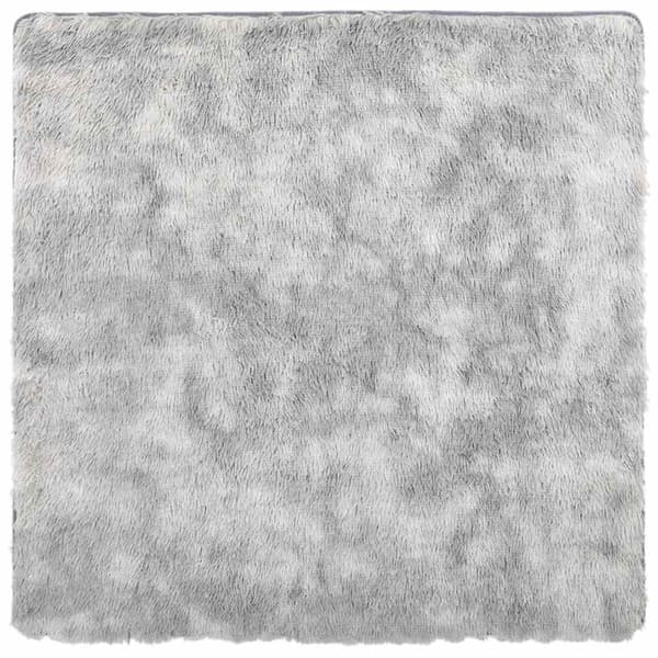 vidaXL Flossteppe med lang luv NAVARRA lysegrå 120x120 cm polyester